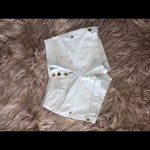 White jean shorts